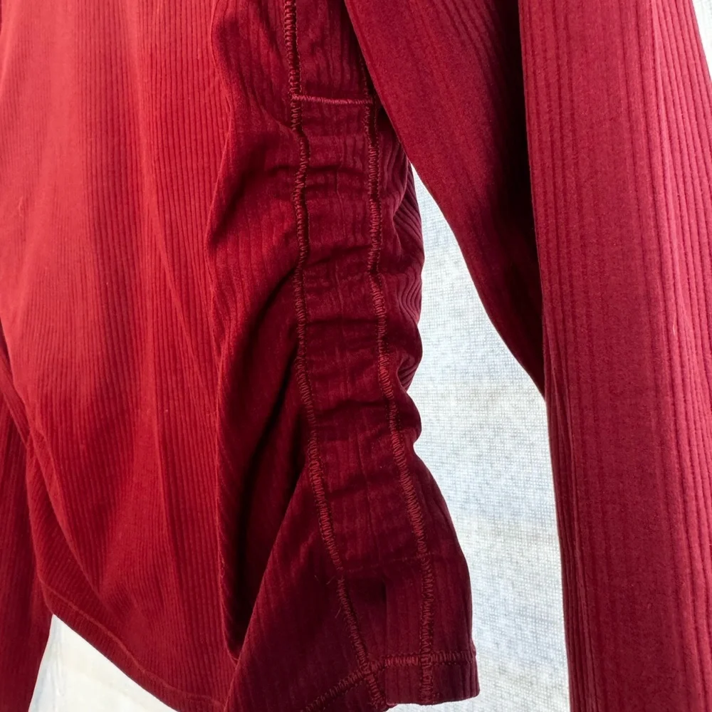 Lululemon All It Takes Ribbed V-neck LS B-D cup Nulu. Burgundy Bay size 10